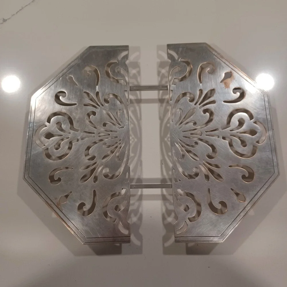 Sheffield Silverplate Trivet‎ Ornate Floral Design Expandable Vintage